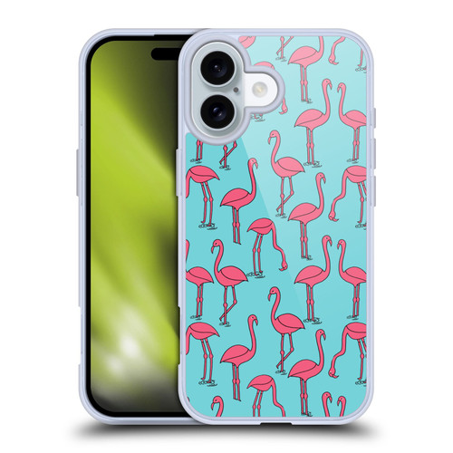 Andrea Lauren Design Birds Simple Flamingo Soft Gel Case for Apple iPhone 16