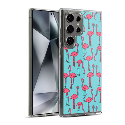 Andrea Lauren Design Birds Simple Flamingo Soft Gel Case for Samsung Galaxy S24 Ultra 5G & MagSafe
