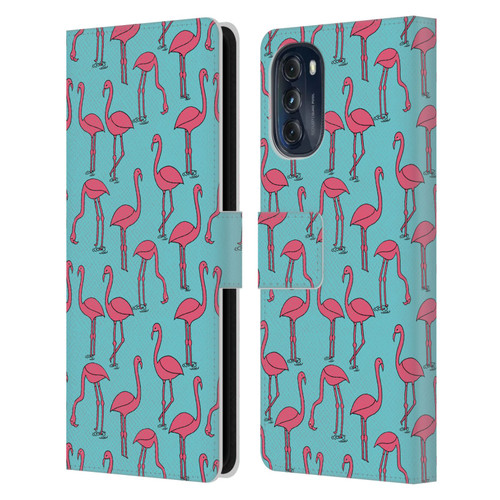 Andrea Lauren Design Birds Simple Flamingo Leather Book Wallet Case Cover For Motorola Moto G (2022)