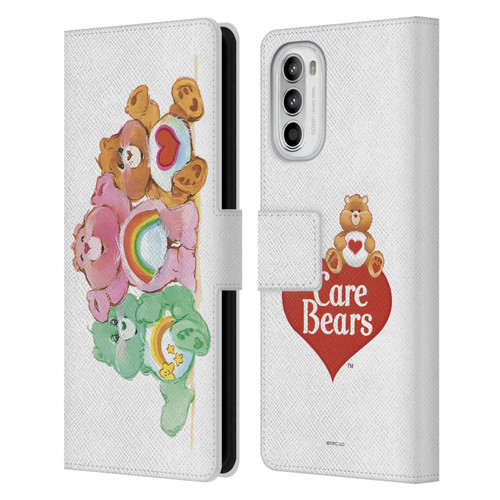 Care Bears Classic Group Leather Book Wallet Case Cover For Motorola Moto G52