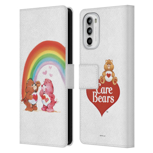 Care Bears Classic Rainbow Leather Book Wallet Case Cover For Motorola Moto G52