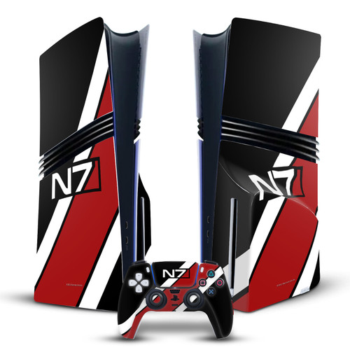 EA Bioware Mass Effect Graphics N7 Logo Stripes Vinyl Sticker Skin Decal Cover for Sony PS5 Pro Disc Edition Bundle