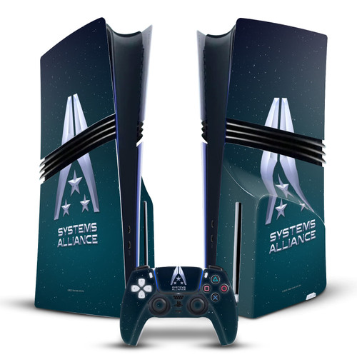 EA Bioware Mass Effect Graphics Systems Alliance Logo Vinyl Sticker Skin Decal Cover for Sony PS5 Pro Disc Edition Bundle