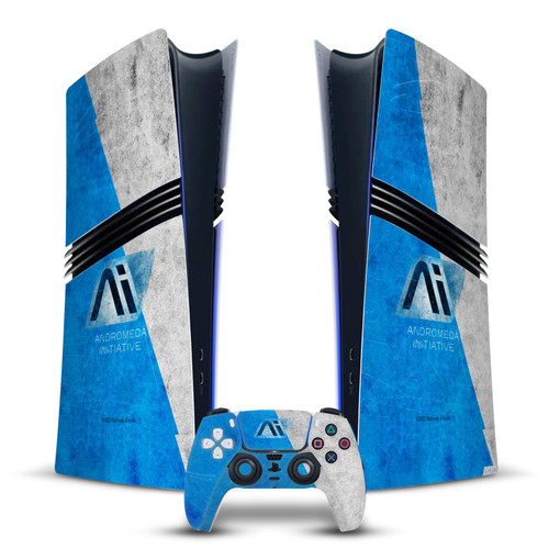 EA Bioware Mass Effect Andromeda Graphics Initiative Distressed Vinyl Sticker Skin Decal Cover for Sony PS5 Pro Digital Edition Bundle