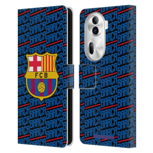 FC Barcelona Crest Patterns Barca Leather Book Wallet Case Cover For OPPO Reno11