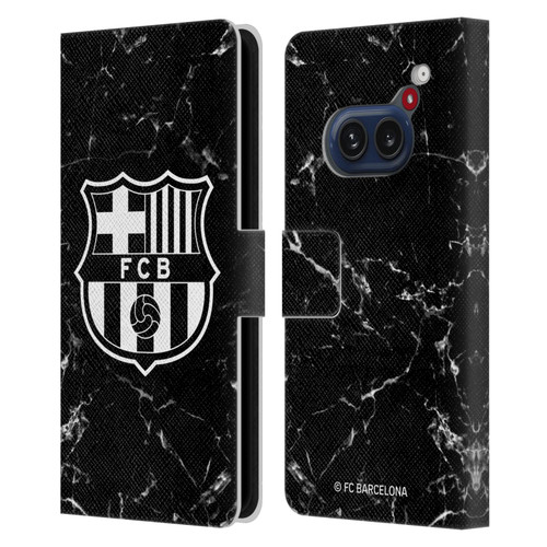 FC Barcelona Crest Patterns Black Marble Leather Book Wallet Case Cover For Nothing Phone (2a)