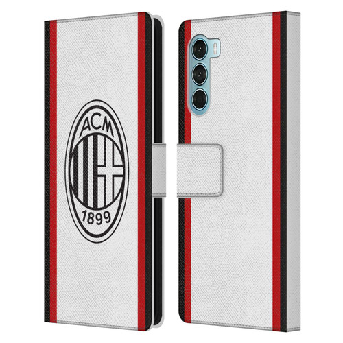 AC Milan 2024/25 Crest Kit Away Leather Book Wallet Case Cover For Motorola Edge S30 / Moto G200 5G