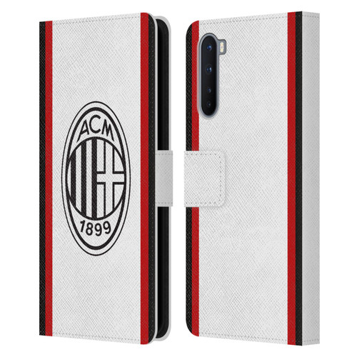 AC Milan 2024/25 Crest Kit Away Leather Book Wallet Case Cover For OnePlus Nord 5G
