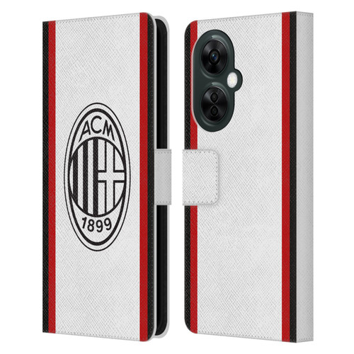 AC Milan 2024/25 Crest Kit Away Leather Book Wallet Case Cover For OnePlus Nord CE 3 Lite 5G