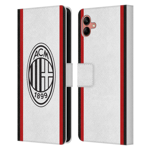 AC Milan 2024/25 Crest Kit Away Leather Book Wallet Case Cover For Samsung Galaxy A04 (2022)