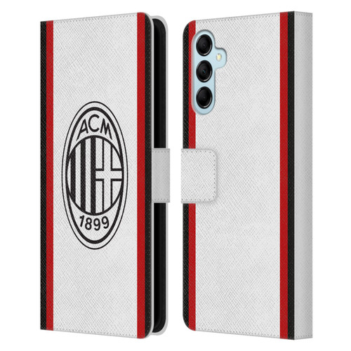 AC Milan 2024/25 Crest Kit Away Leather Book Wallet Case Cover For Samsung Galaxy M14 5G