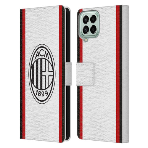 AC Milan 2024/25 Crest Kit Away Leather Book Wallet Case Cover For Samsung Galaxy M53 (2022)