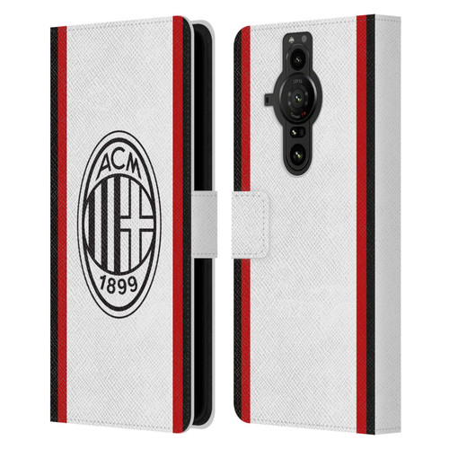 AC Milan 2024/25 Crest Kit Away Leather Book Wallet Case Cover For Sony Xperia Pro-I