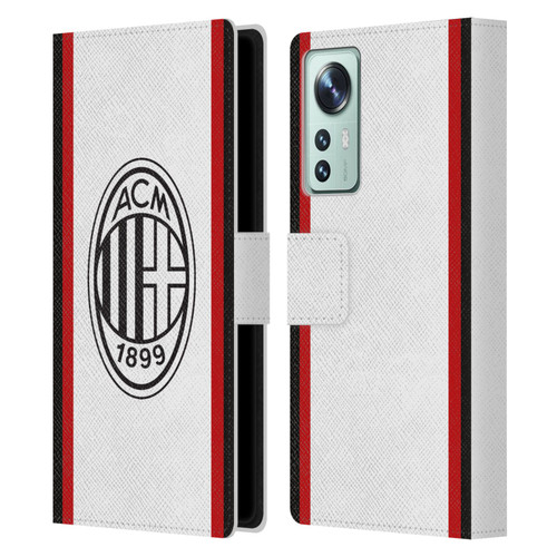 AC Milan 2024/25 Crest Kit Away Leather Book Wallet Case Cover For Xiaomi 12