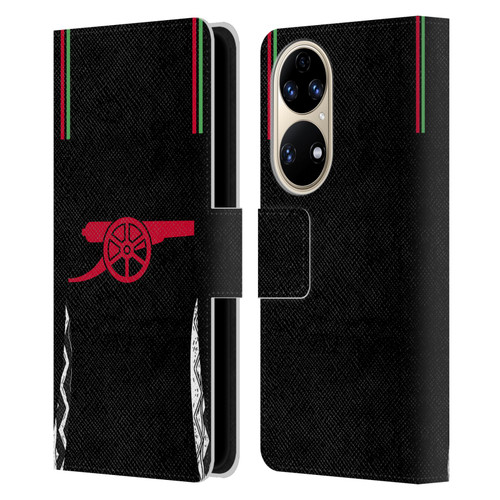 Arsenal FC 2024/25 Kit Away Leather Book Wallet Case Cover For Huawei P50