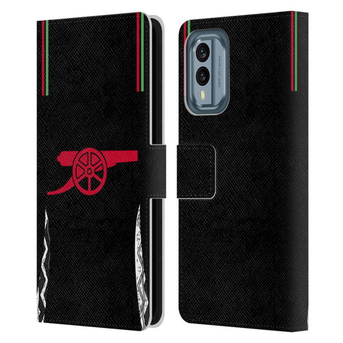 Arsenal FC 2024/25 Kit Away Leather Book Wallet Case Cover For Nokia X30