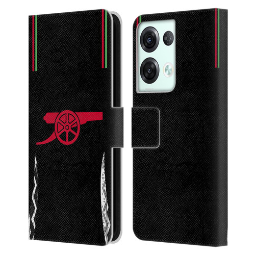 Arsenal FC 2024/25 Kit Away Leather Book Wallet Case Cover For OPPO Reno8 Pro