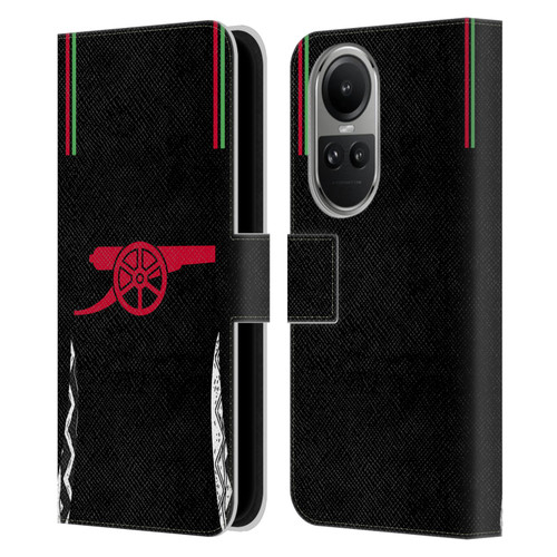 Arsenal FC 2024/25 Kit Away Leather Book Wallet Case Cover For OPPO Reno10 5G / Reno10 Pro 5G