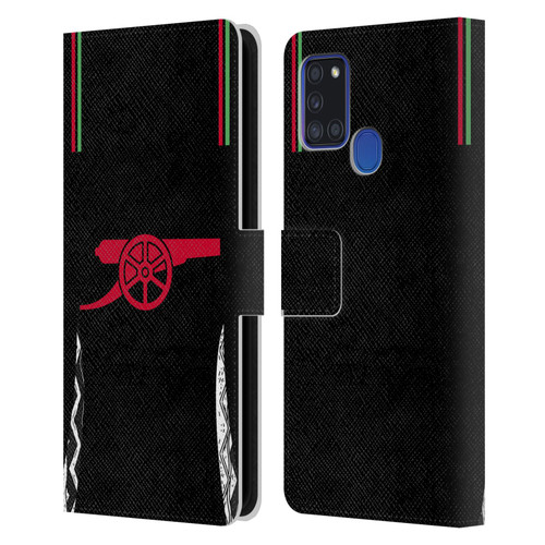 Arsenal FC 2024/25 Kit Away Leather Book Wallet Case Cover For Samsung Galaxy A21s (2020)