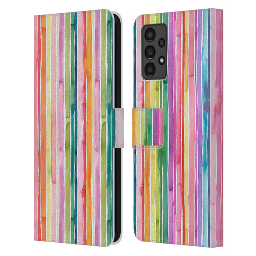 Ninola Colorful Geometric Rainbow Stripes Leather Book Wallet Case Cover For Samsung Galaxy A13 (2022)