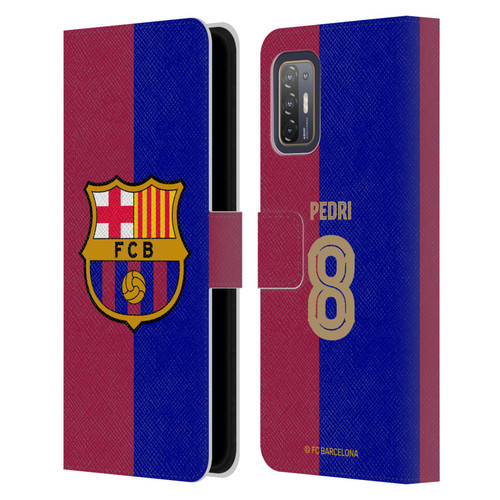 FC Barcelona 2024/25 Players Home Kit Pedri Leather Book Wallet Case Cover For HTC Desire 21 Pro 5G