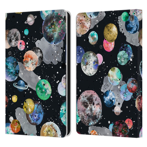 Ninola Colourful Patterns Space Planets Black Leather Book Wallet Case Cover For Amazon Fire HD 8/Fire HD 8 Plus 2020