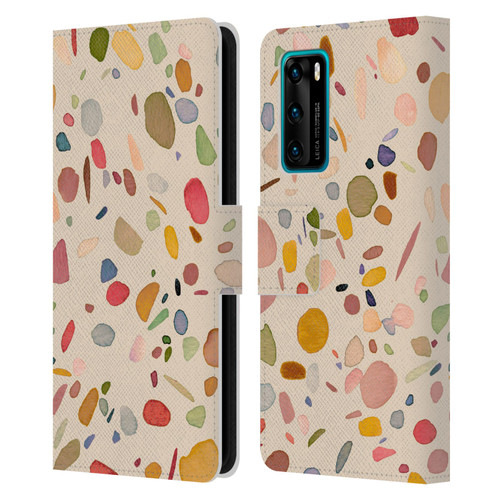 Ninola Colourful Patterns Terrazzo Leather Book Wallet Case Cover For Huawei P40 5G