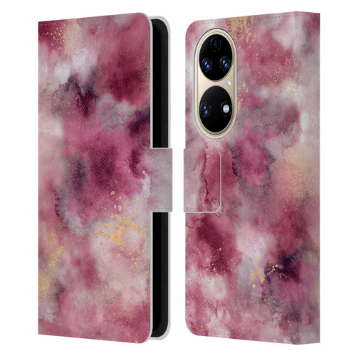 Ninola Colourful Patterns Pink Marble Leather Book Wallet Case Cover For Huawei P50