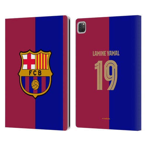 FC Barcelona 2024/25 Players Home Kit Lamine Yamal Leather Book Wallet Case Cover For Apple iPad Pro 13 M4 2024