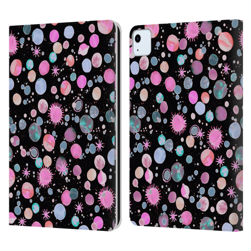 Ninola Colourful Patterns Space Planets Pink Leather Book Wallet Case Cover For Apple iPad Air 11 2020/2022/2024