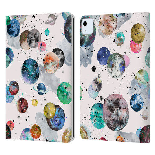 Ninola Colourful Patterns Space Planets White Leather Book Wallet Case Cover For Apple iPad Air 11 2020/2022/2024
