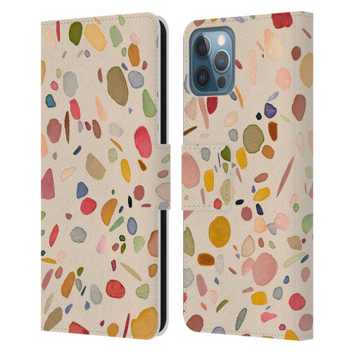 Ninola Colourful Patterns Terrazzo Leather Book Wallet Case Cover For Apple iPhone 12 / iPhone 12 Pro