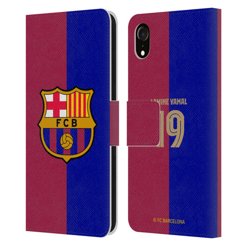 FC Barcelona 2024/25 Players Home Kit Lamine Yamal Leather Book Wallet Case Cover For Apple iPhone XR