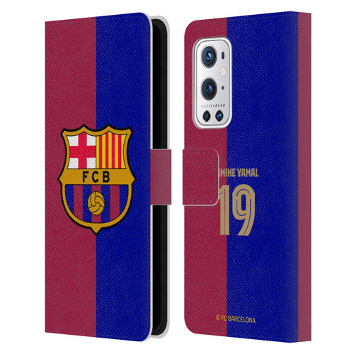 FC Barcelona 2024/25 Players Home Kit Lamine Yamal Leather Book Wallet Case Cover For OnePlus 9 Pro