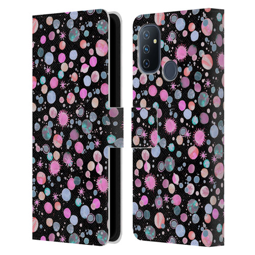 Ninola Colourful Patterns Space Planets Pink Leather Book Wallet Case Cover For OnePlus Nord N100