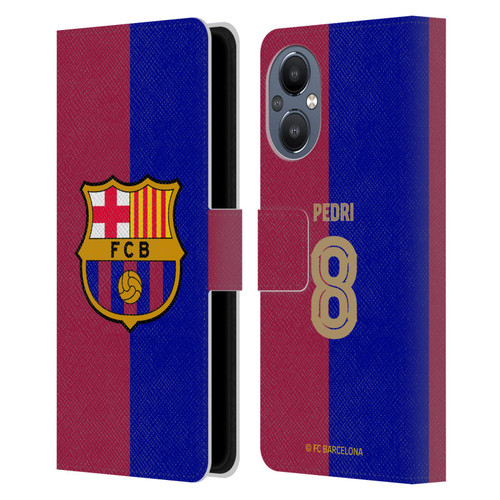 FC Barcelona 2024/25 Players Home Kit Pedri Leather Book Wallet Case Cover For OnePlus Nord N20 5G