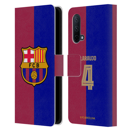 FC Barcelona 2024/25 Players Home Kit Ronald Araújo Leather Book Wallet Case Cover For OnePlus Nord CE 5G