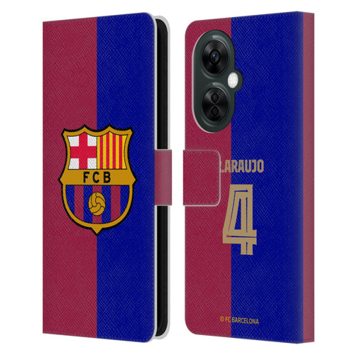 FC Barcelona 2024/25 Players Home Kit Ronald Araújo Leather Book Wallet Case Cover For OnePlus Nord CE 3 Lite 5G
