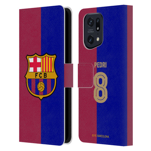 FC Barcelona 2024/25 Players Home Kit Pedri Leather Book Wallet Case Cover For OPPO Find X5 Pro