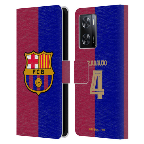 FC Barcelona 2024/25 Players Home Kit Ronald Araújo Leather Book Wallet Case Cover For OPPO A57s