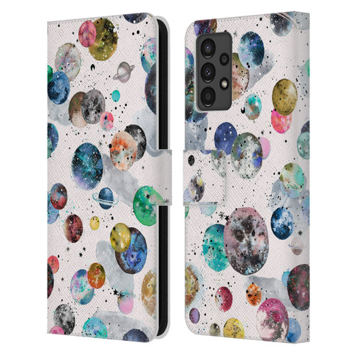 Ninola Colourful Patterns Space Planets White Leather Book Wallet Case Cover For Samsung Galaxy A13 (2022)
