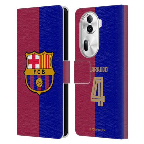 FC Barcelona 2024/25 Players Home Kit Ronald Araújo Leather Book Wallet Case Cover For OPPO Reno11
