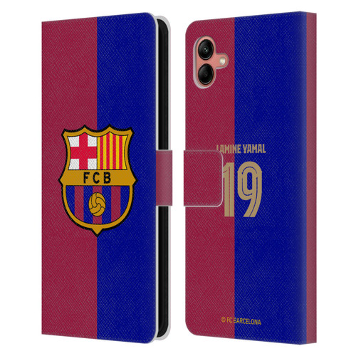 FC Barcelona 2024/25 Players Home Kit Lamine Yamal Leather Book Wallet Case Cover For Samsung Galaxy A04 (2022)
