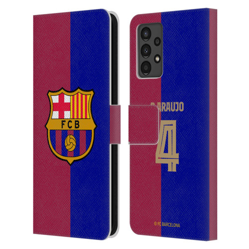 FC Barcelona 2024/25 Players Home Kit Ronald Araújo Leather Book Wallet Case Cover For Samsung Galaxy A13 (2022)