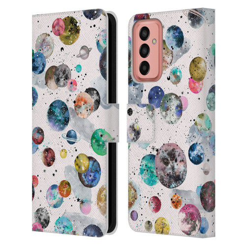 Ninola Colourful Patterns Space Planets White Leather Book Wallet Case Cover For Samsung Galaxy M13 (2022)
