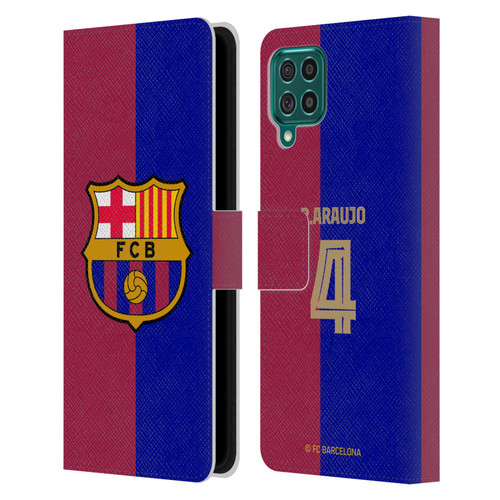 FC Barcelona 2024/25 Players Home Kit Ronald Araújo Leather Book Wallet Case Cover For Samsung Galaxy F62 (2021)