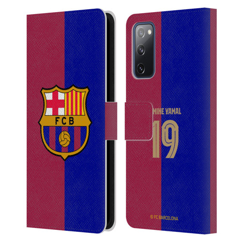 FC Barcelona 2024/25 Players Home Kit Lamine Yamal Leather Book Wallet Case Cover For Samsung Galaxy S20 FE / 5G