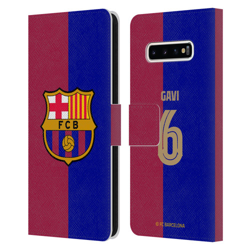 FC Barcelona 2024/25 Players Home Kit Gavi Leather Book Wallet Case Cover For Samsung Galaxy S10+ / S10 Plus