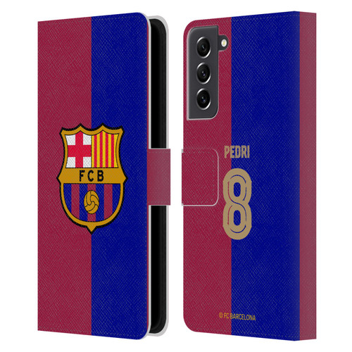 FC Barcelona 2024/25 Players Home Kit Pedri Leather Book Wallet Case Cover For Samsung Galaxy S21 FE 5G