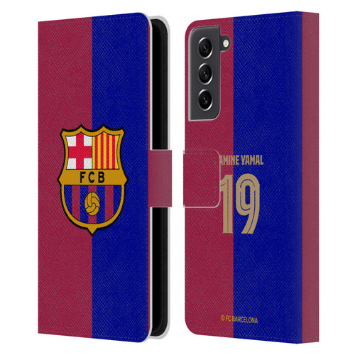 FC Barcelona 2024/25 Players Home Kit Lamine Yamal Leather Book Wallet Case Cover For Samsung Galaxy S21 FE 5G